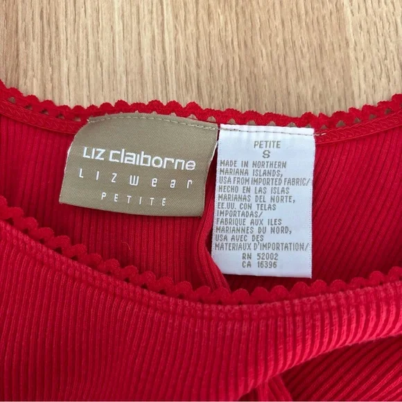 Liz Claiborne Red Ribbed Tank Top - Picture 4 of 5